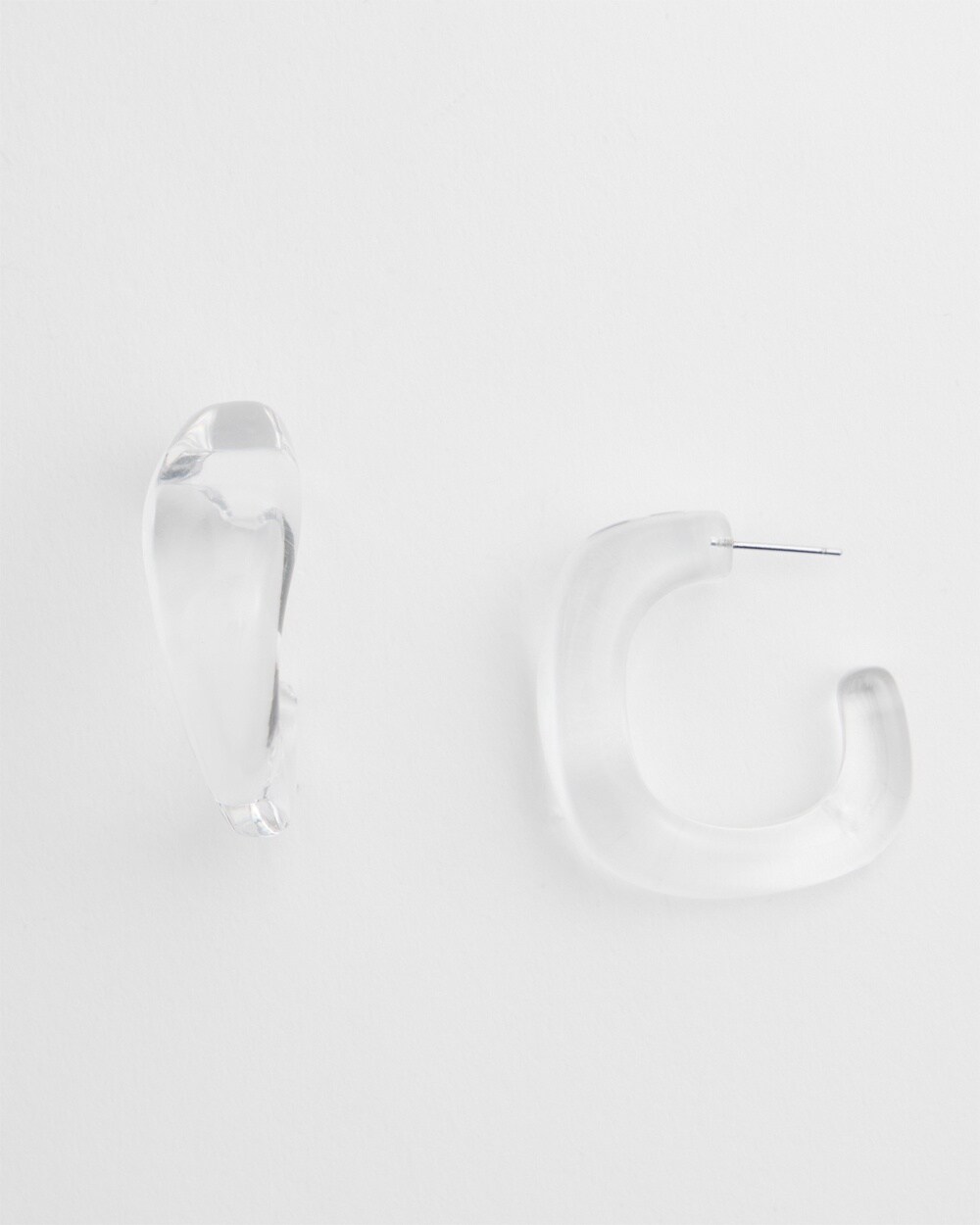 No Droop™ Clear Lucite Square Hoops