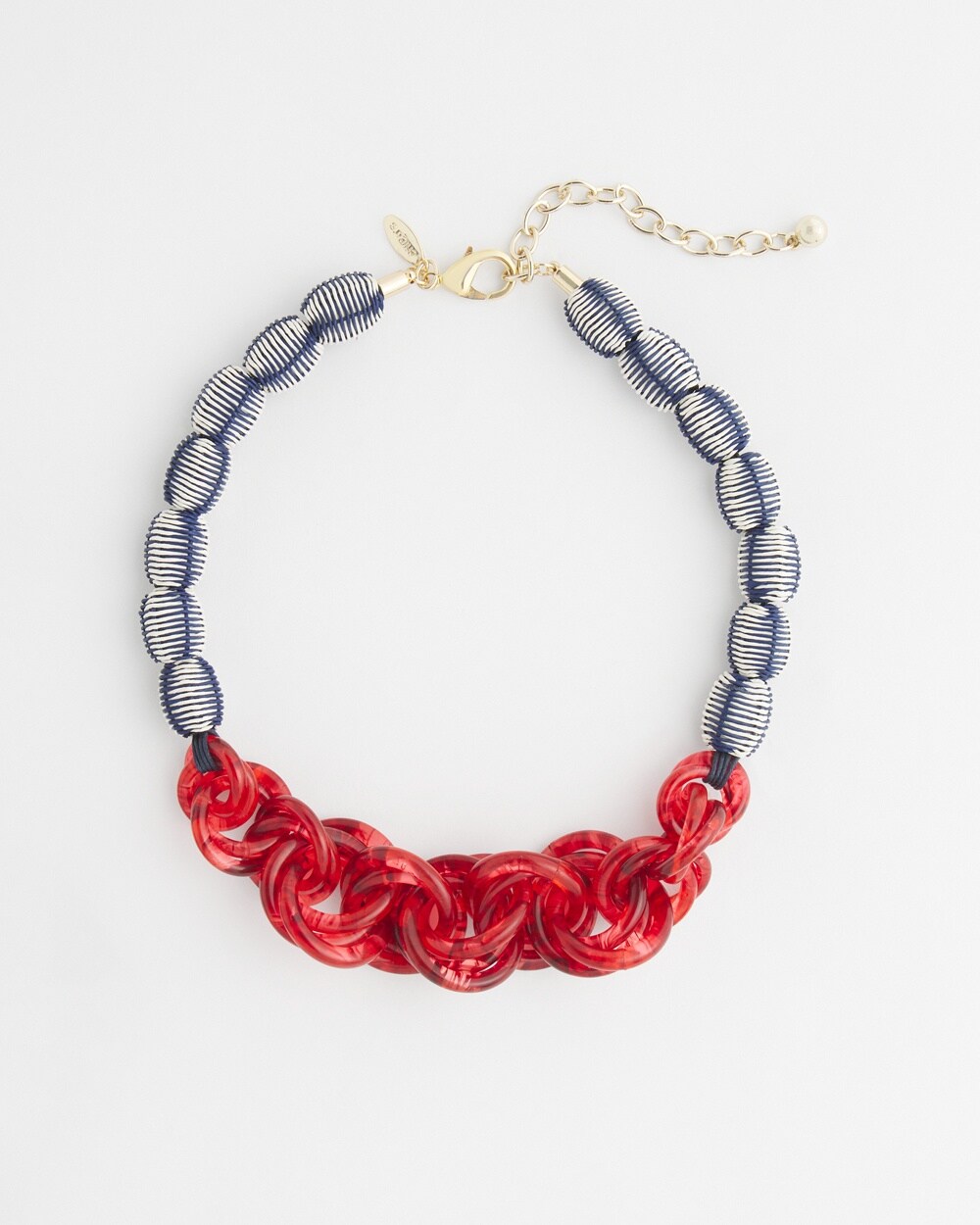 Shop Chico's Raffia Resin Bib Necklace |  In Madeira Red