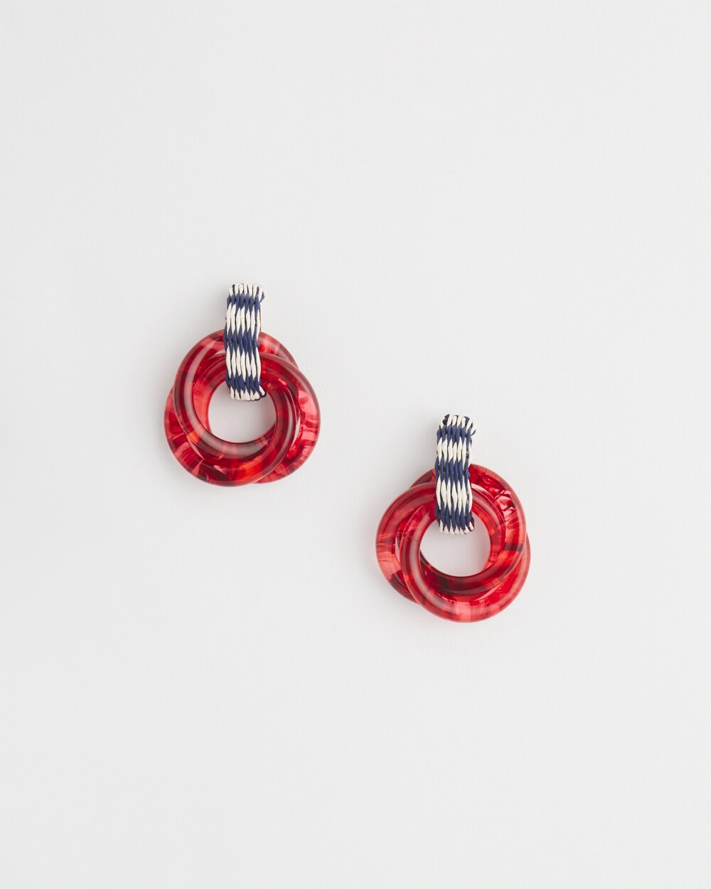 Shop Chico's Raffia Resin Drop Hoop Earring |  In Madeira Red