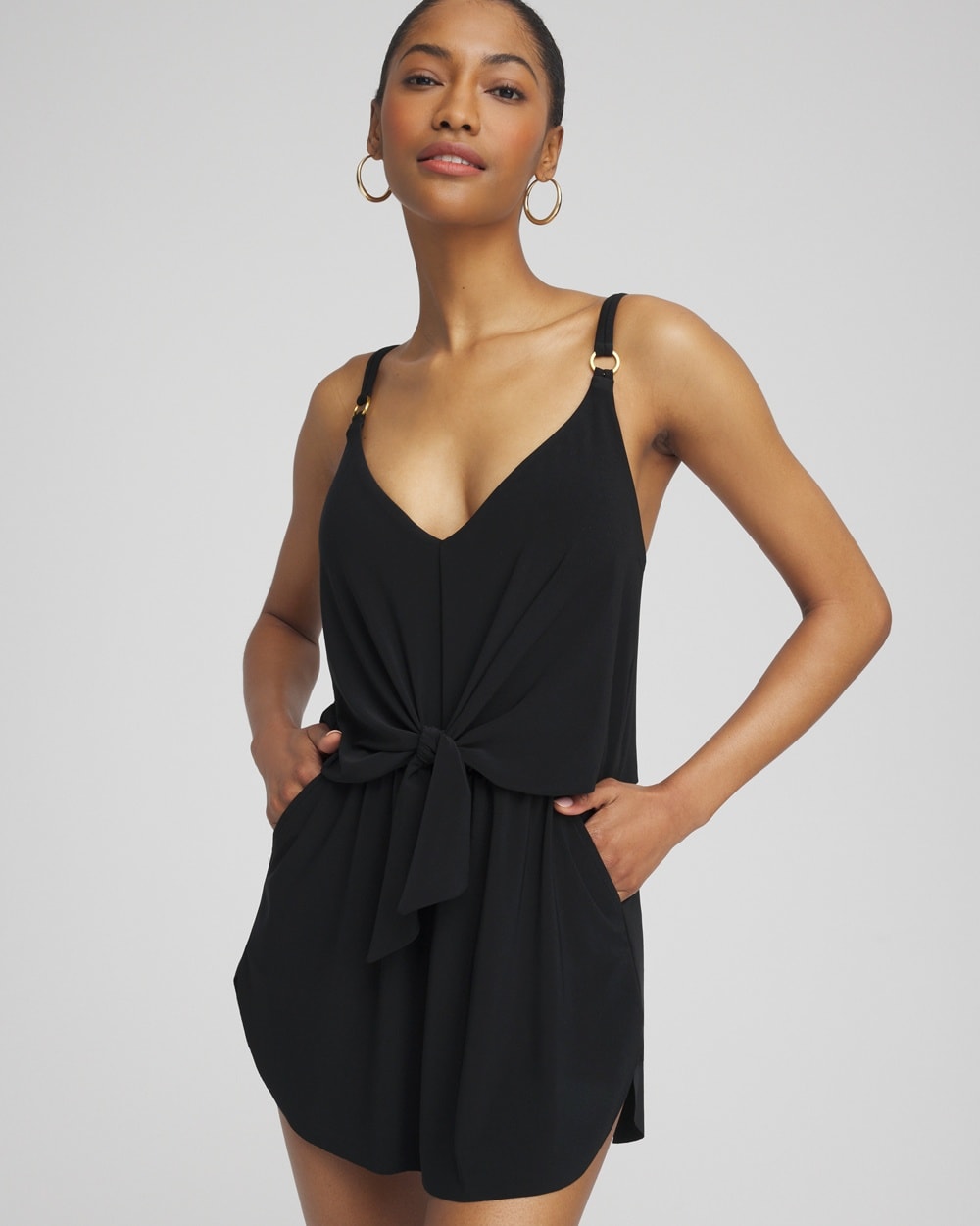 Shop Chico's Magicsuit Obi One Kami Swim Dress In Black Size 12 |