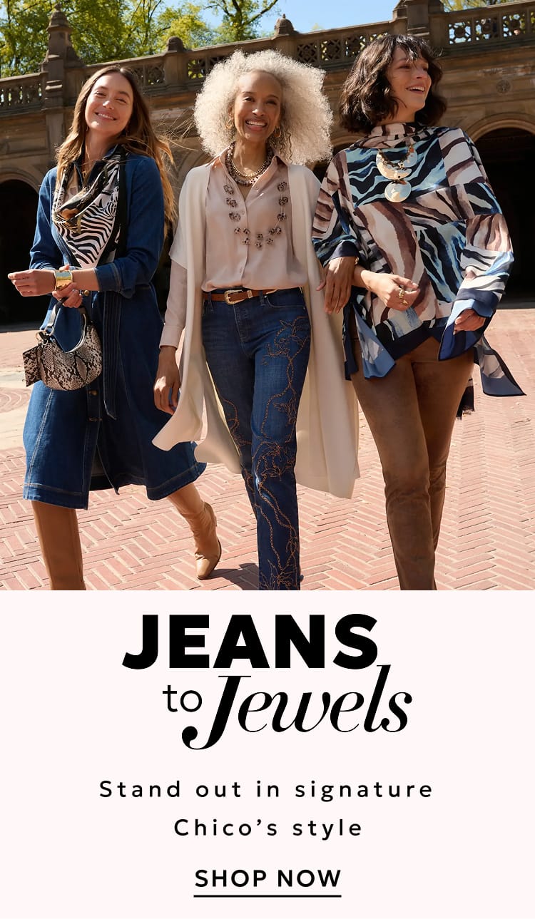 Signature Chico's style jeans to jewels
