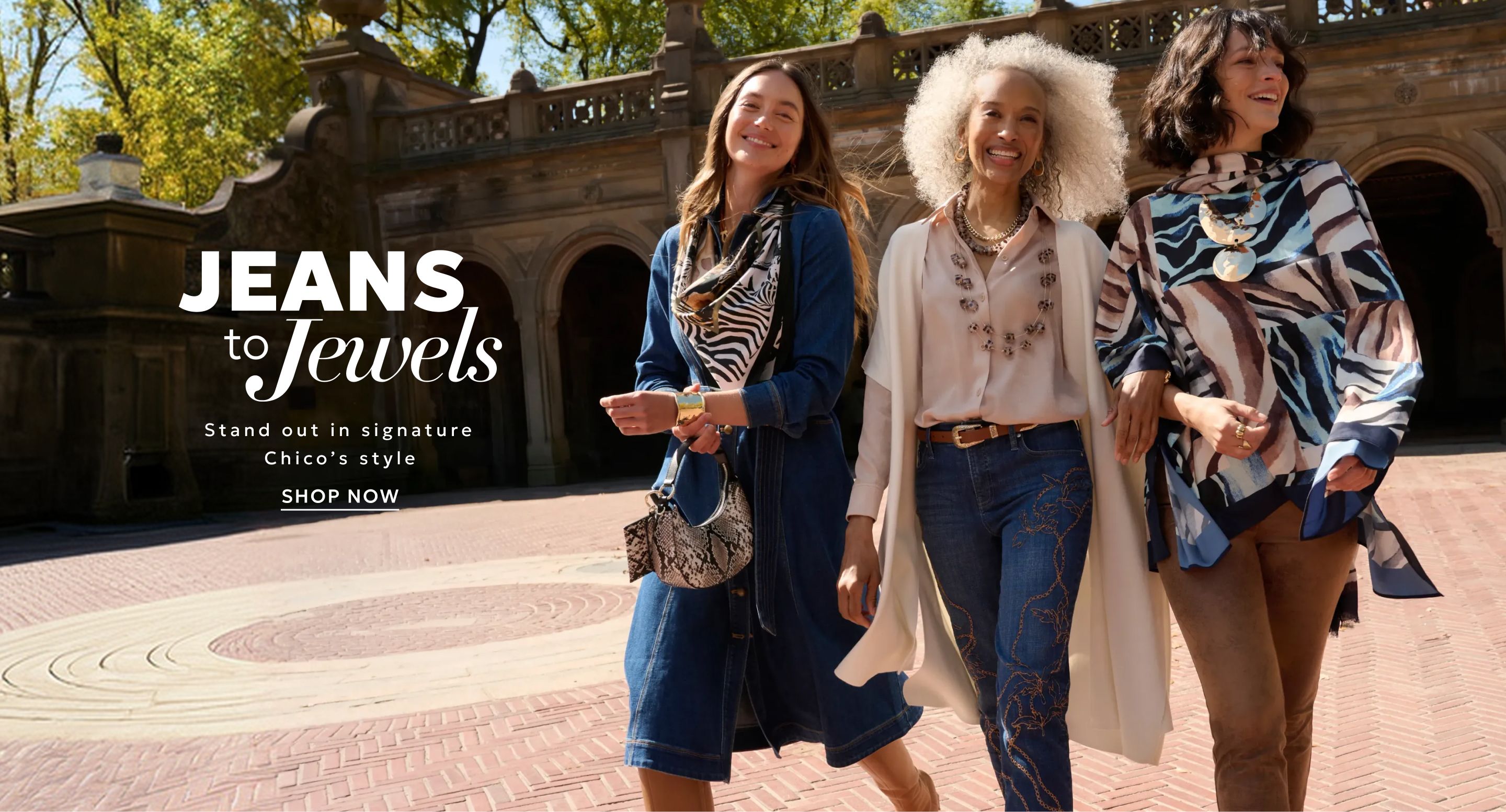 Signature Chico's style jeans to jewels