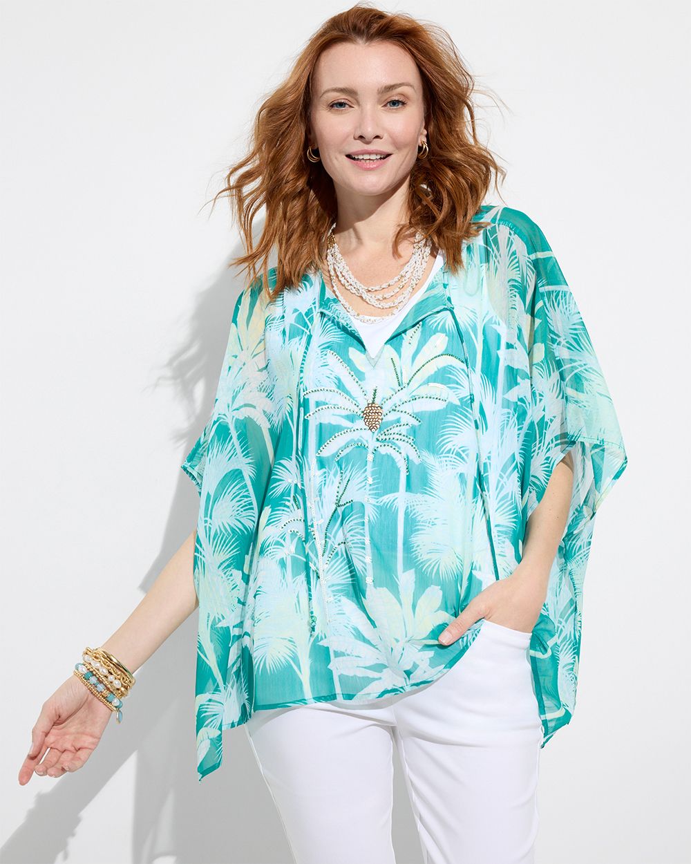 chicos outlet tropical print shirt