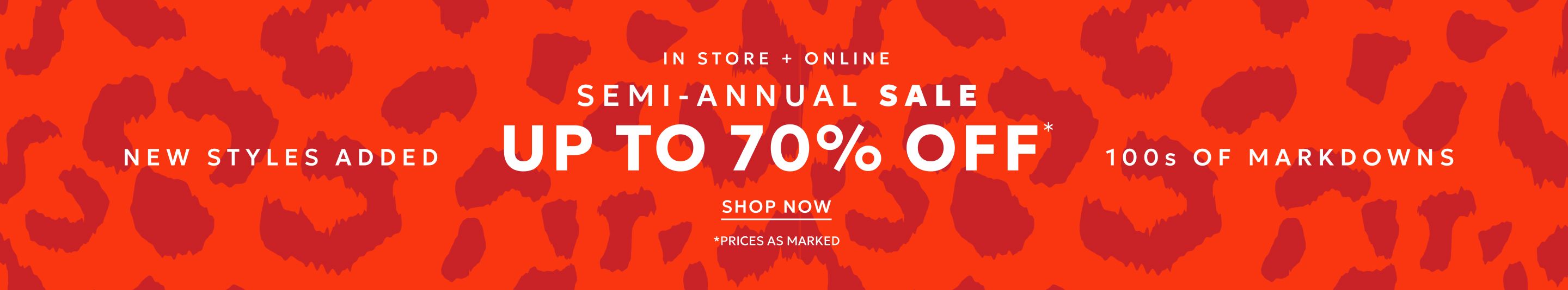 Semi-annual sale up to 70% off markdowns
