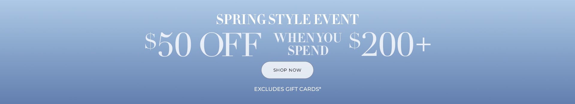 $50 off when you spend $200