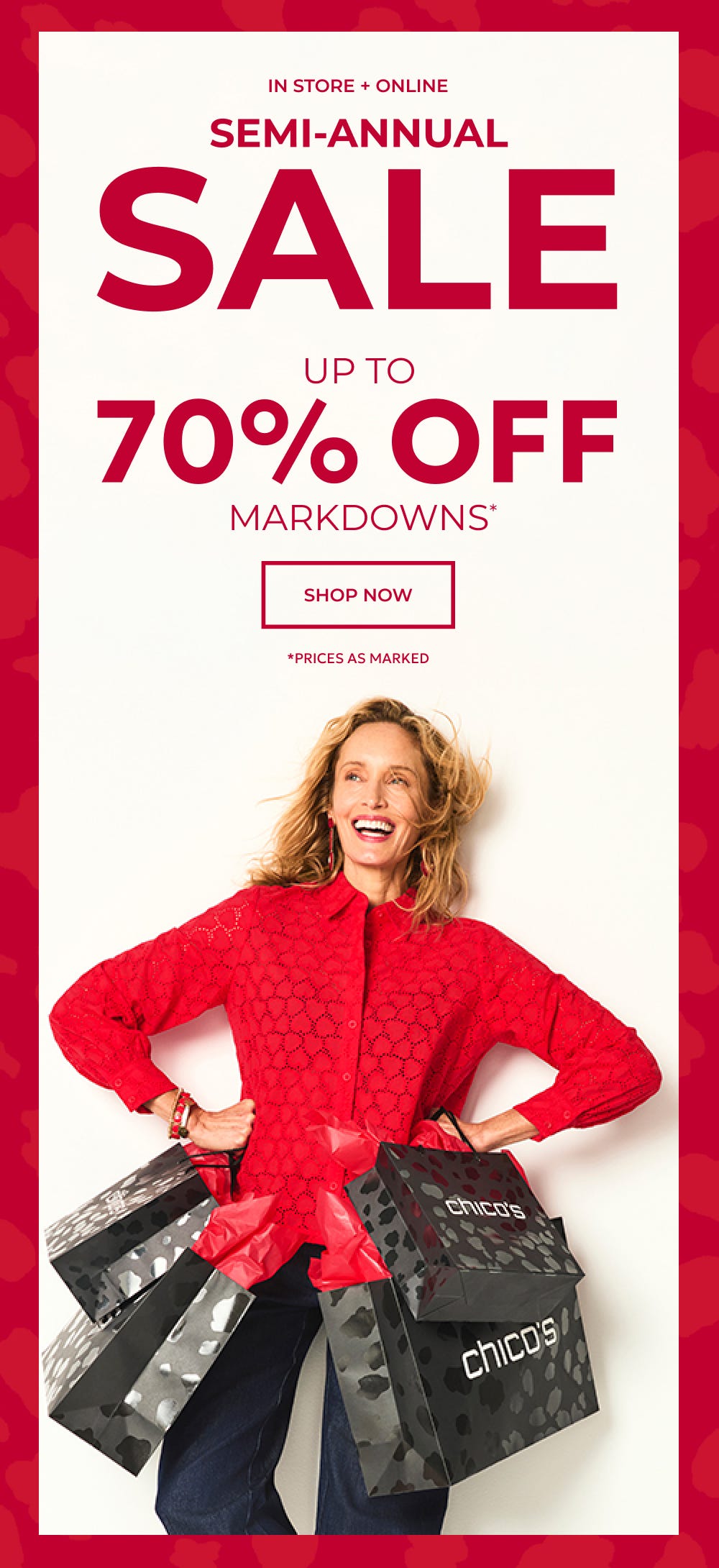 Semi-annual sale up to 70% off markdowns