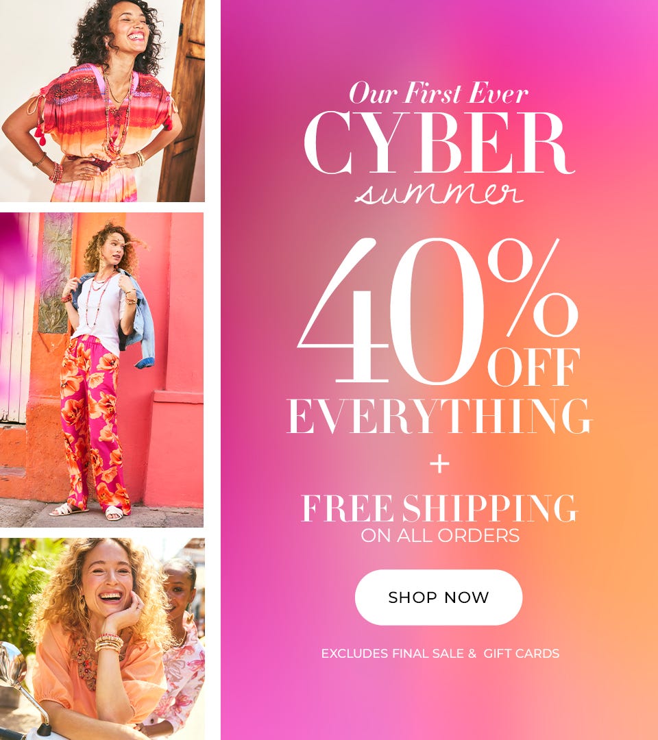 40% off everything plus free shipping on all orders