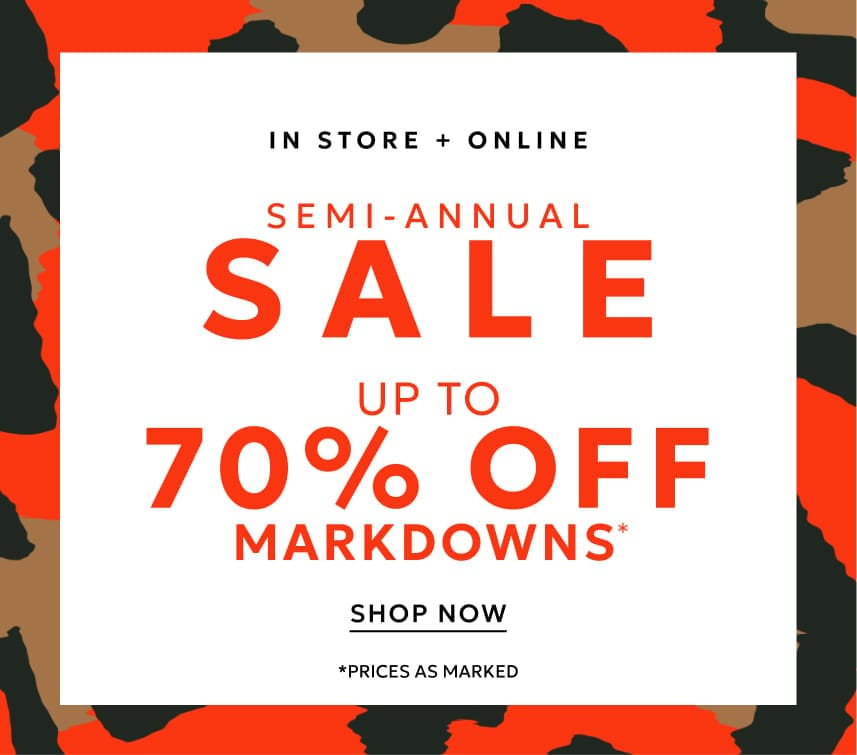 Semi-annual sale up to 70% off markdowns