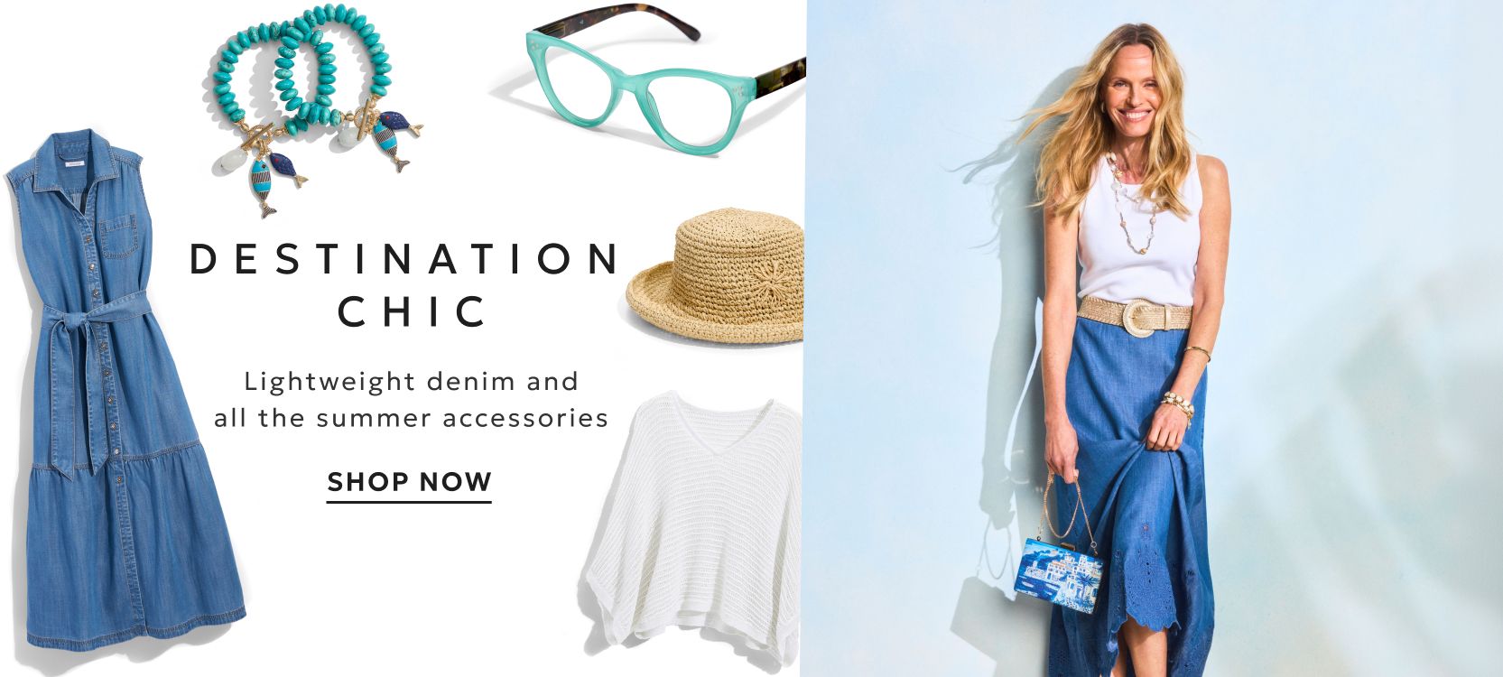 Summer accessories and lightweight denim