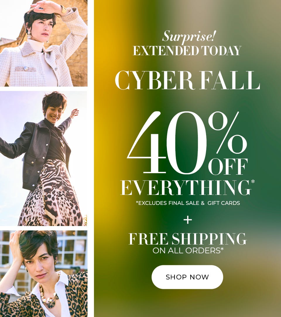 Extended today 40% off everything plus free shipping on all orders