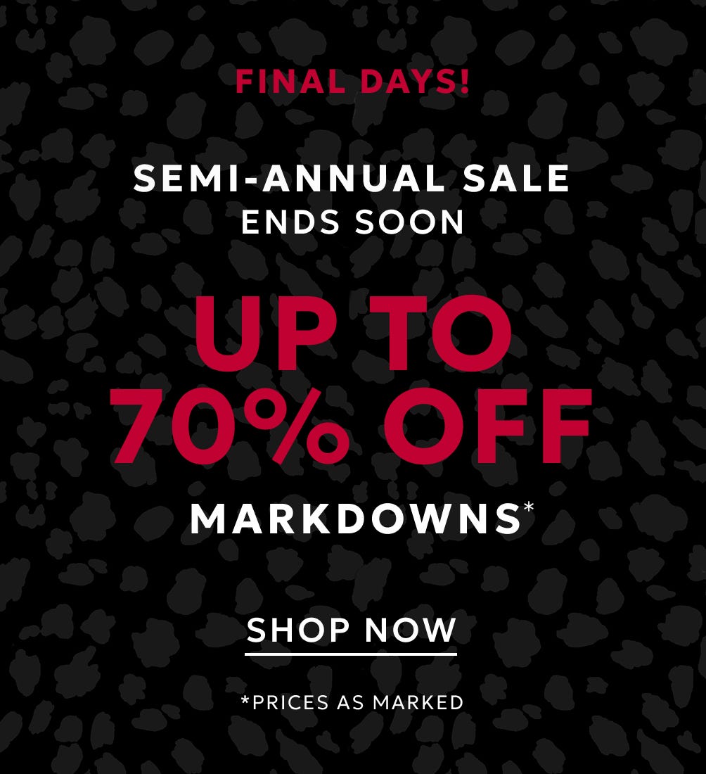 Up to 70% off markdowns