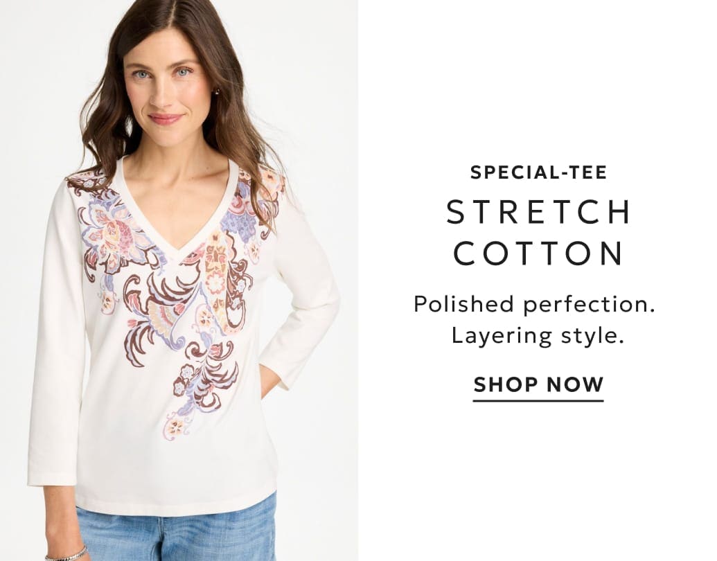 Stretch cotton tees