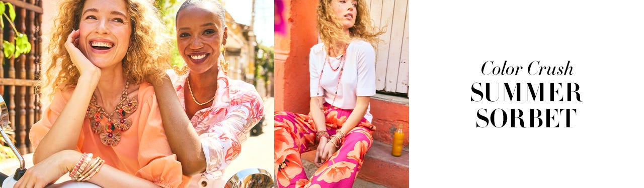 Summer outfits in the color sorbet