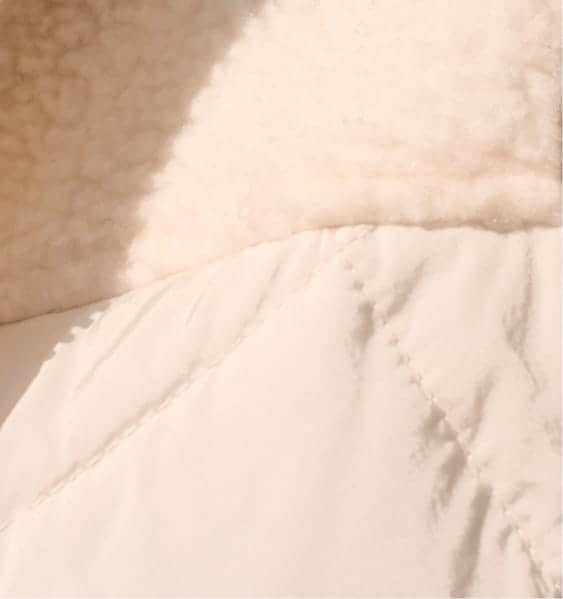 Zoomed in view of plush white fabric