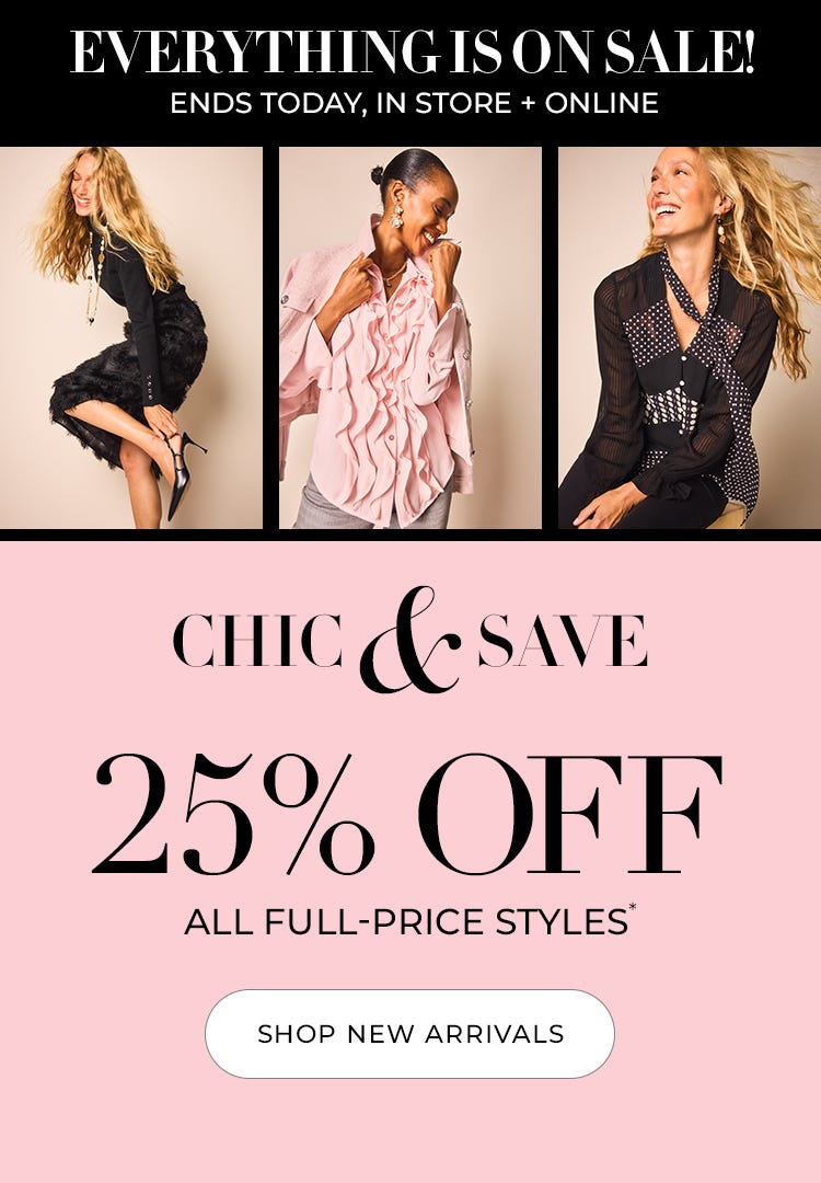 25% off all new styles