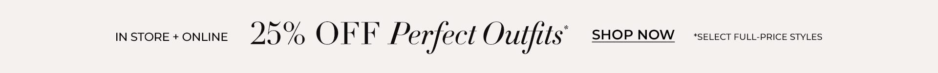 25% off select full-price styles