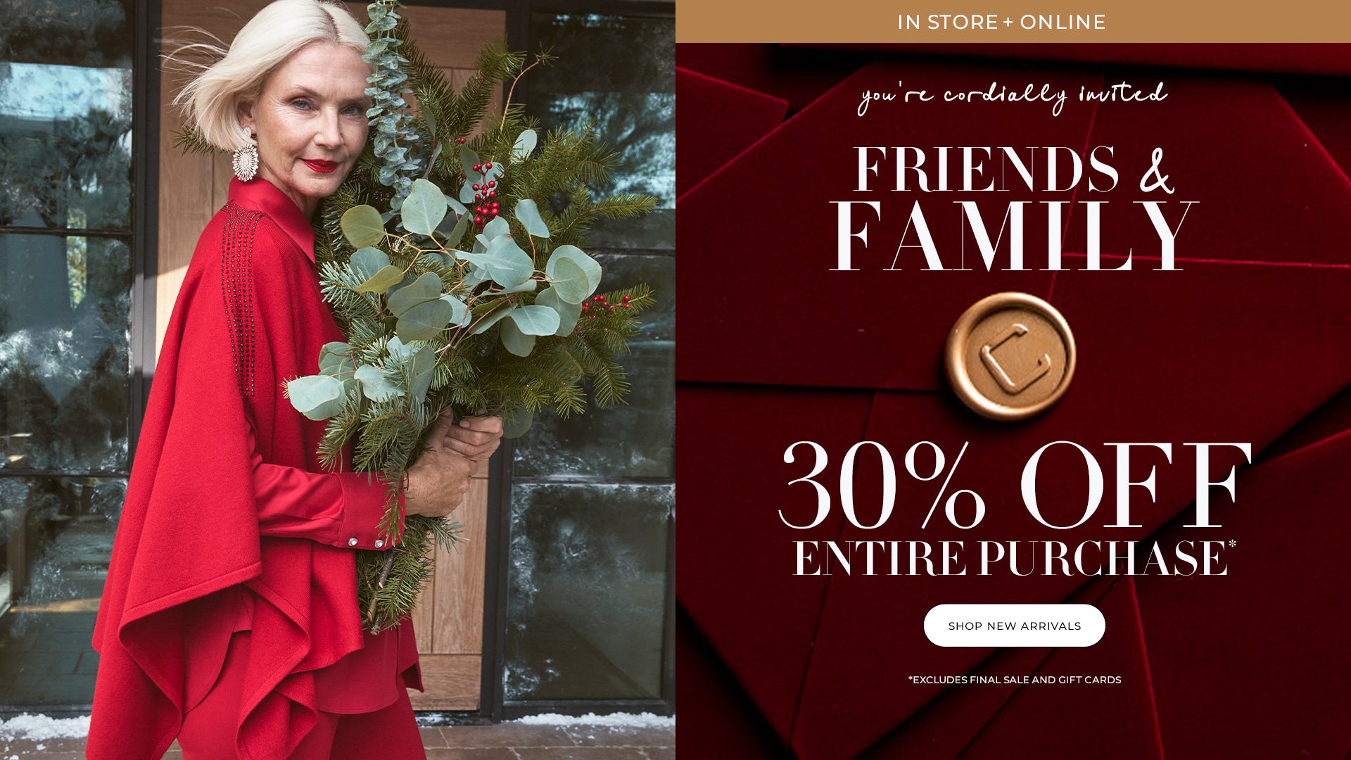 30% off entire purchase in stores and online