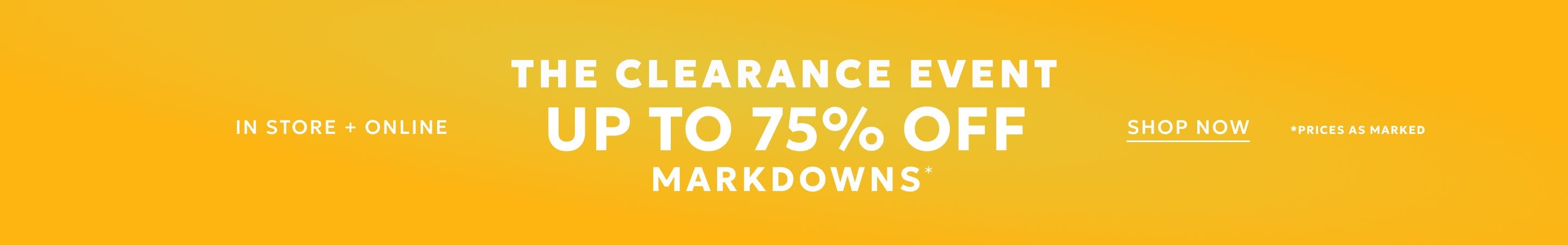 Up to 75% off markdowns