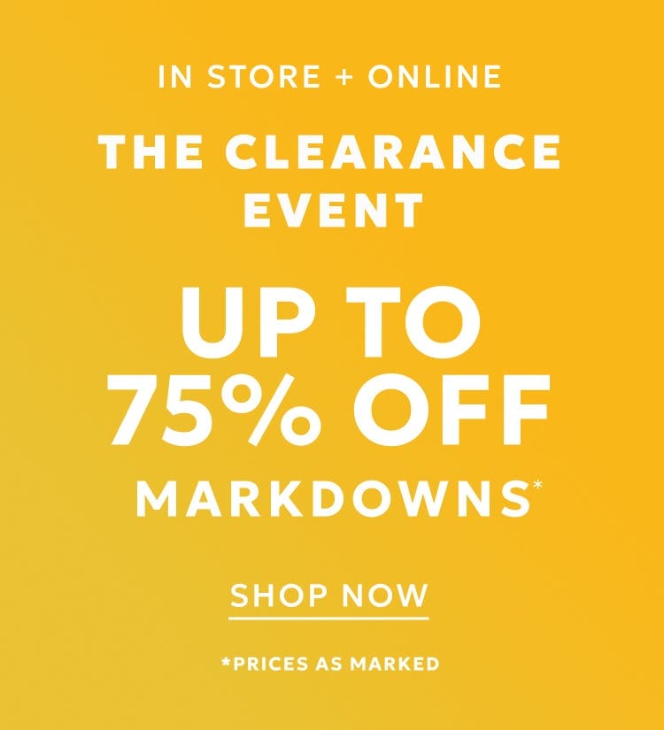 Up to 75% off markdowns