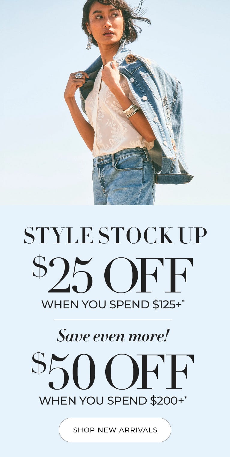 $25 off when you spend $125 or $50 off when you spend $200+