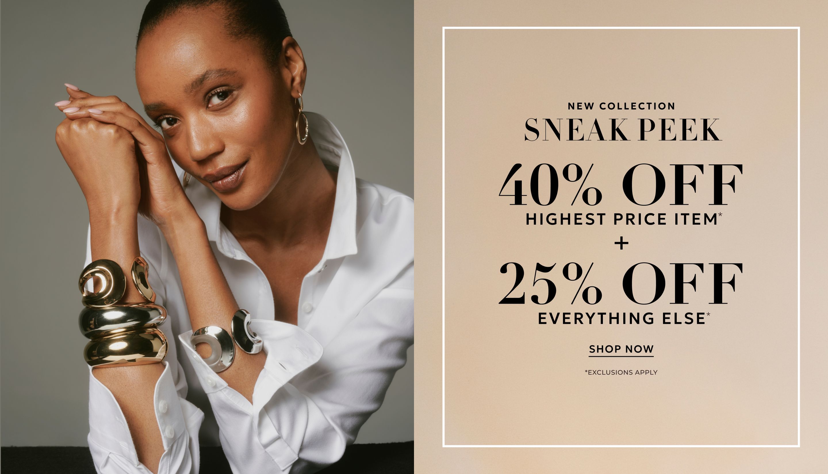 40% off highest price item plus 25% off everything else
