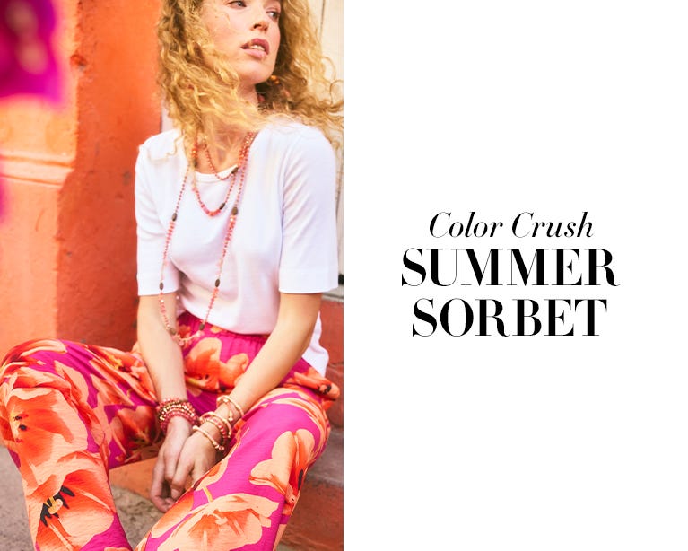 Summer outfits in the color sorbet