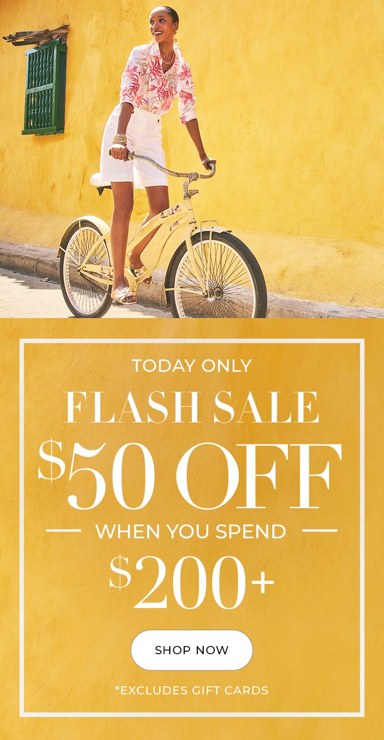 $50 off a $200 purchase flash sale