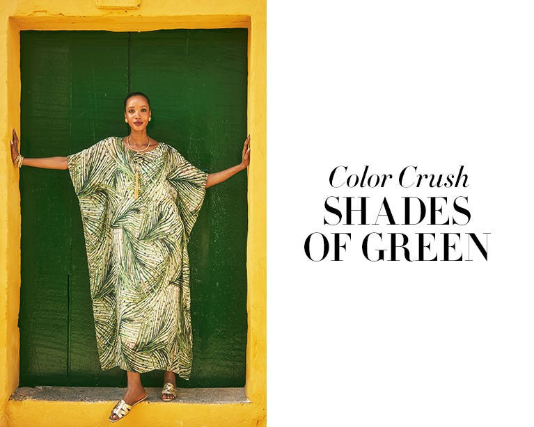 Outfits in shades of green