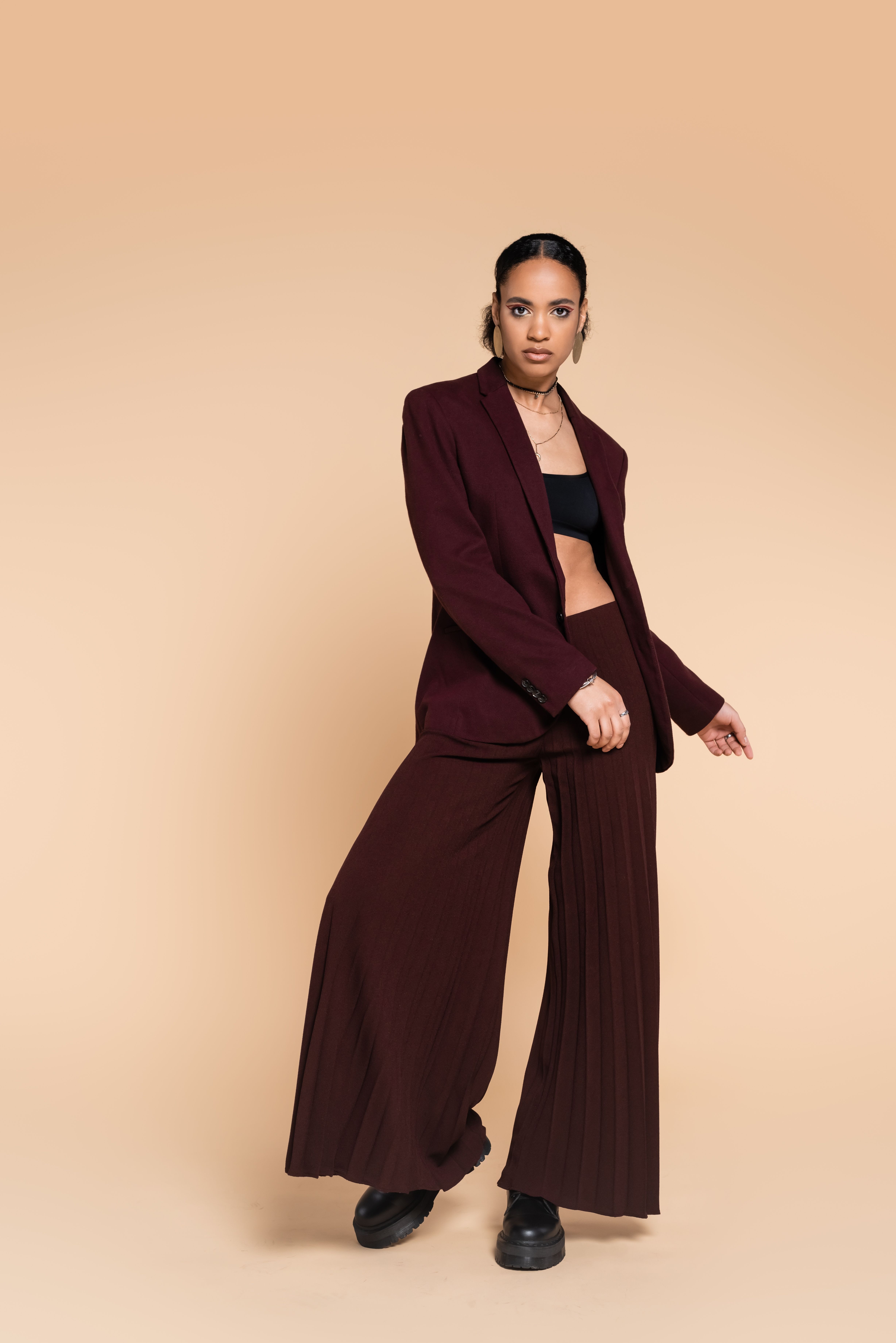 Woman wearing coordinating wide-leg pant outfit.jpeg