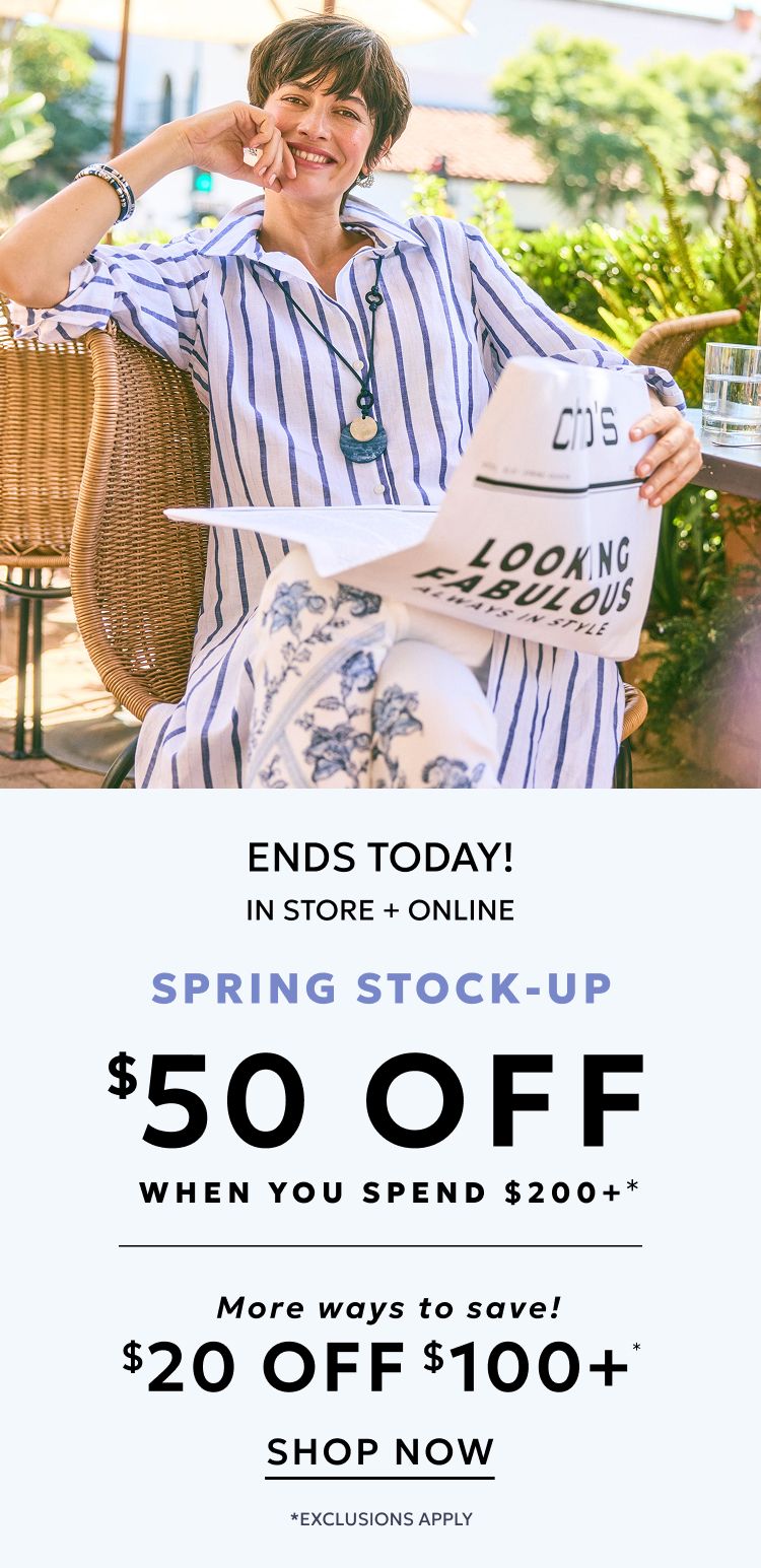 $50 off when you spend $200+ or $20 off when you spend $100+ ends today