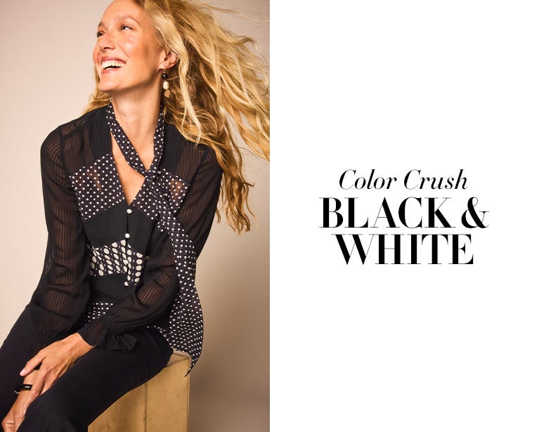Color crush black and white outfits