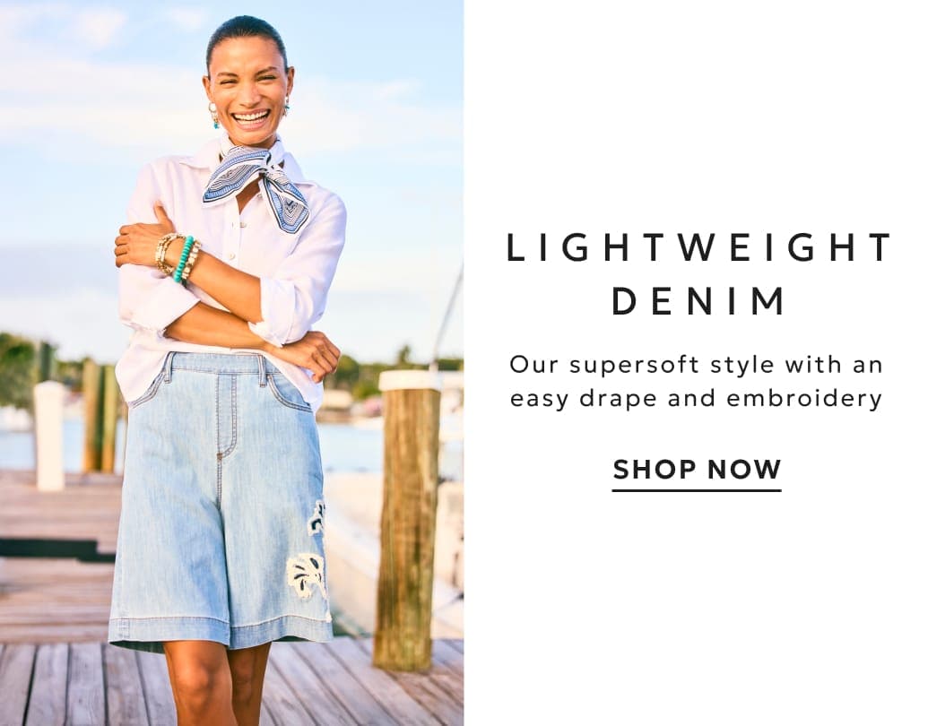 Lightweight denim shorts