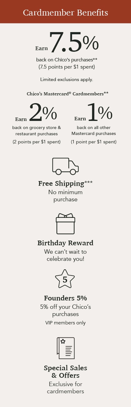 Chico's cardmember benefits