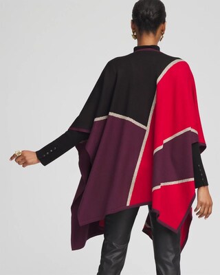 Colorblock Lurex Ruana click to view larger image.