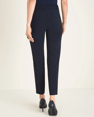 Pull-On Tapered Crepe Ankle Pants