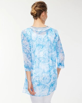 Shell Print Embellished Tunic