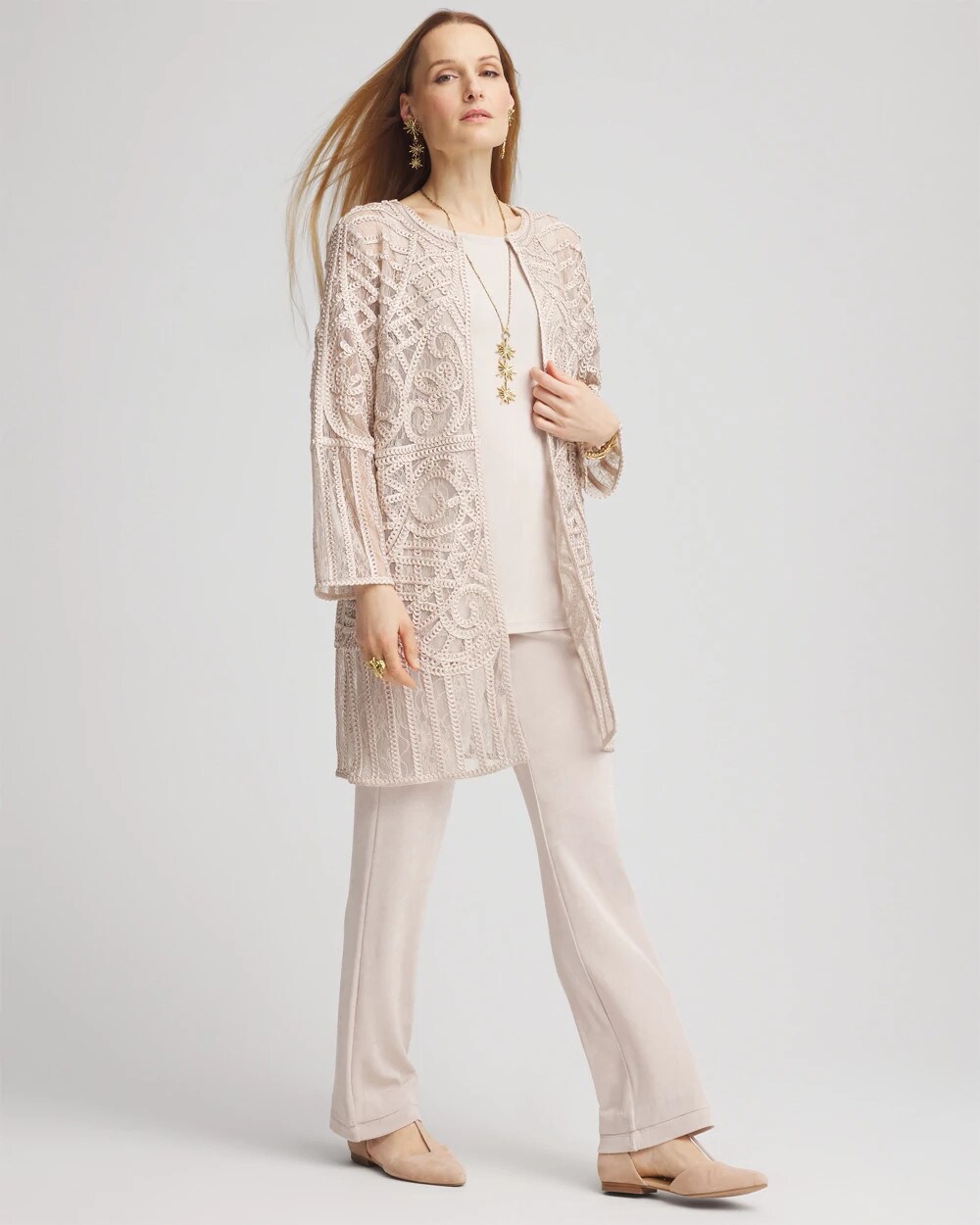Travelers™ Collection Embroidered Lace  Jacket