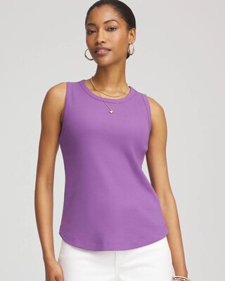 Ribbed High Neck Tank