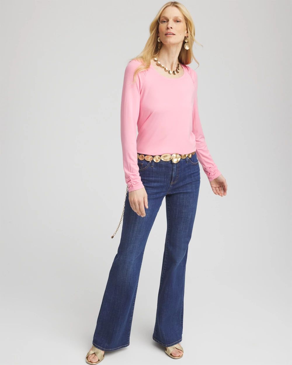 Touch of Cool™ Shirred Shoulder Tee