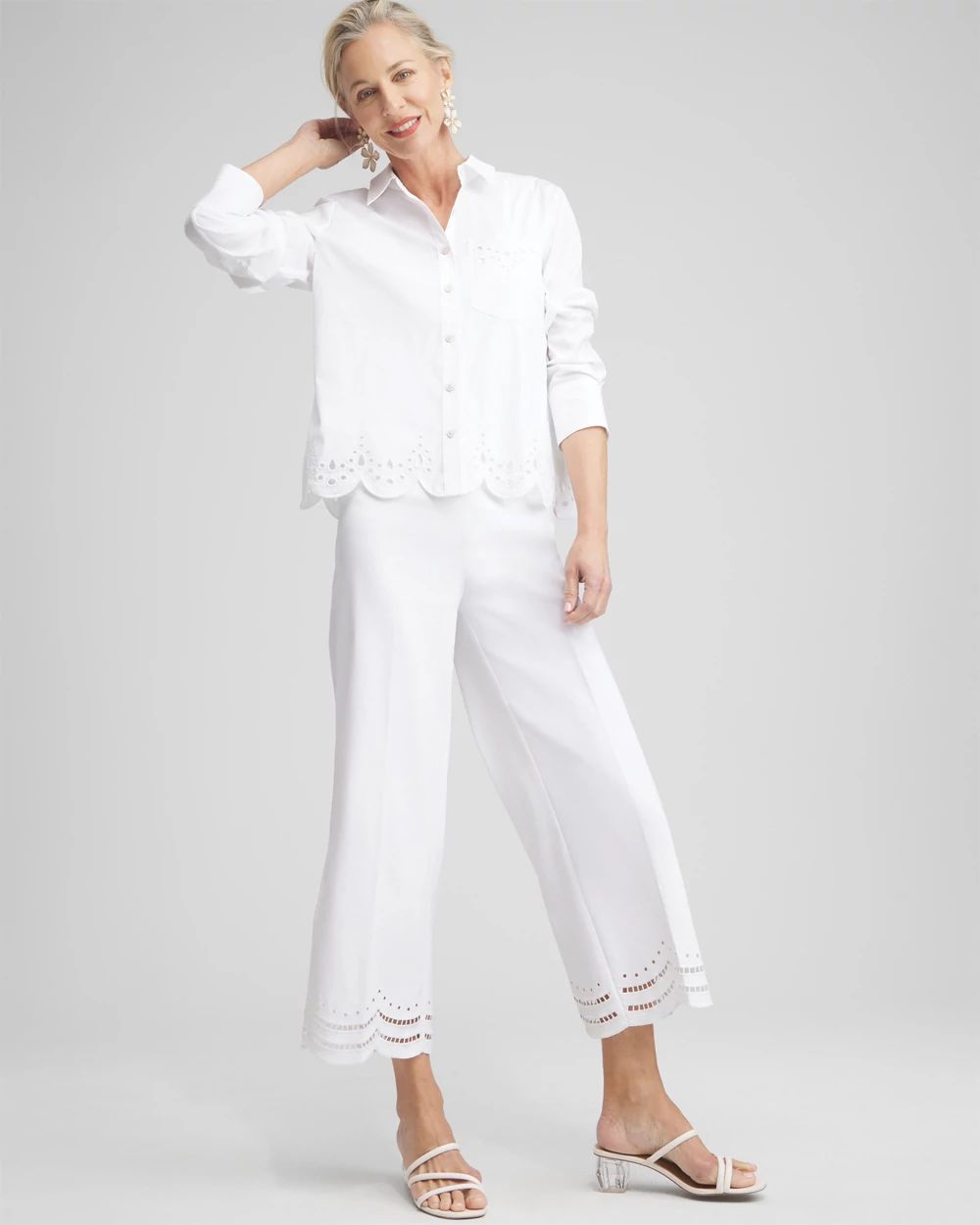 Juliet Eyelet Hem Culotte Pants