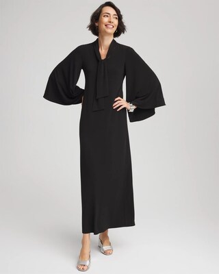 Flutter-Sleeve Tie-Front Dress