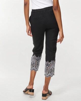Linen Embroidered Crops