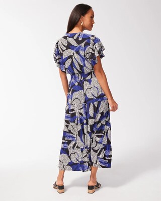 Floral Flutter Sleeve Maxi Dress