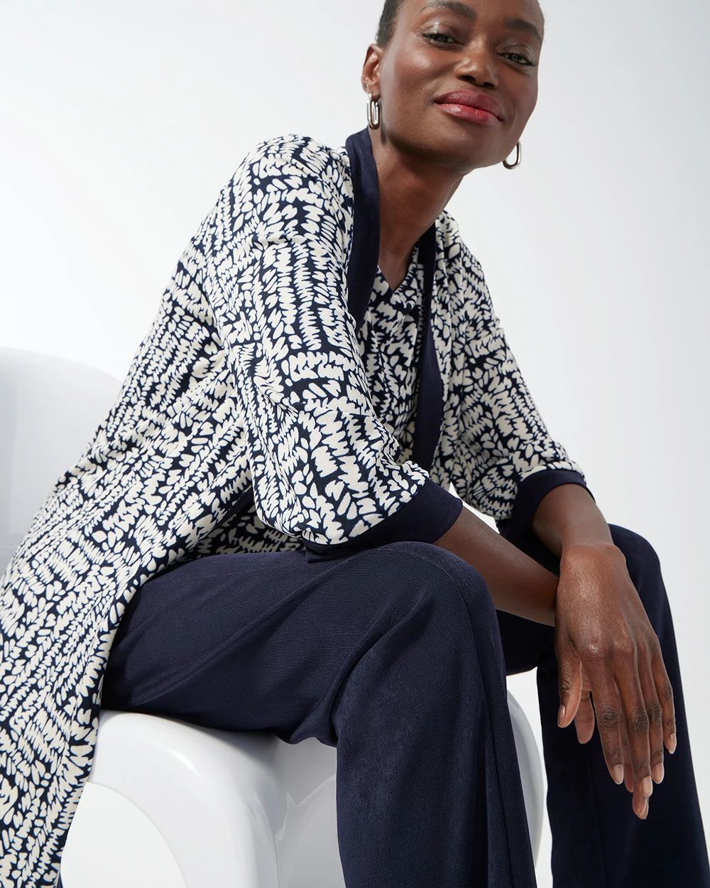 Travelers Pebble Print Cardigan