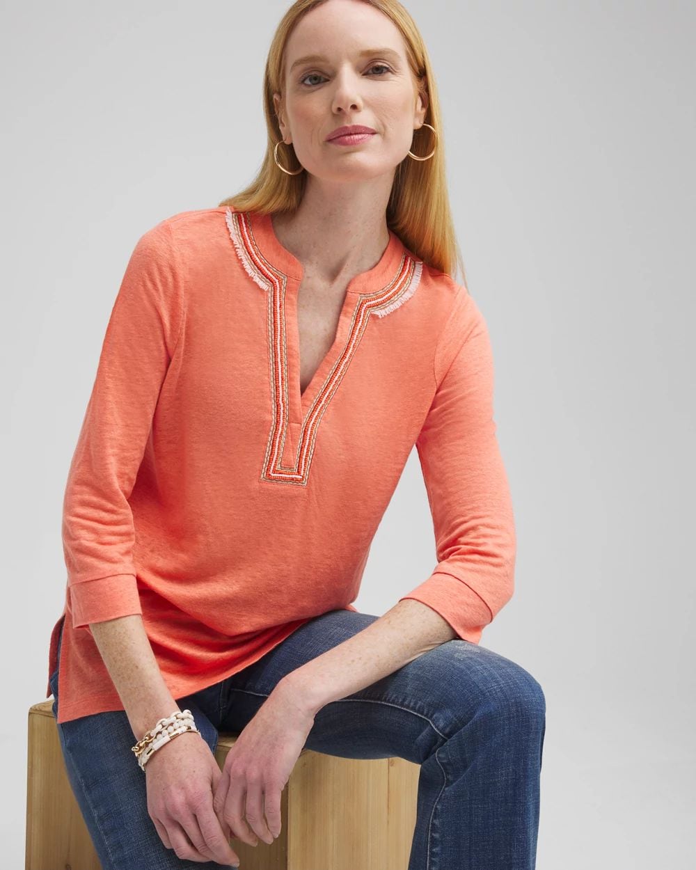 Linen Embellished Tunic