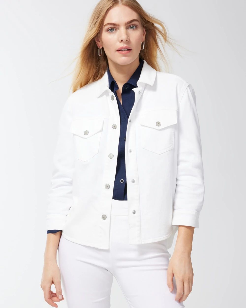 White Cropped Denim Jacket