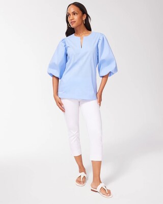 No Iron Stretch Shadow Stripe Top