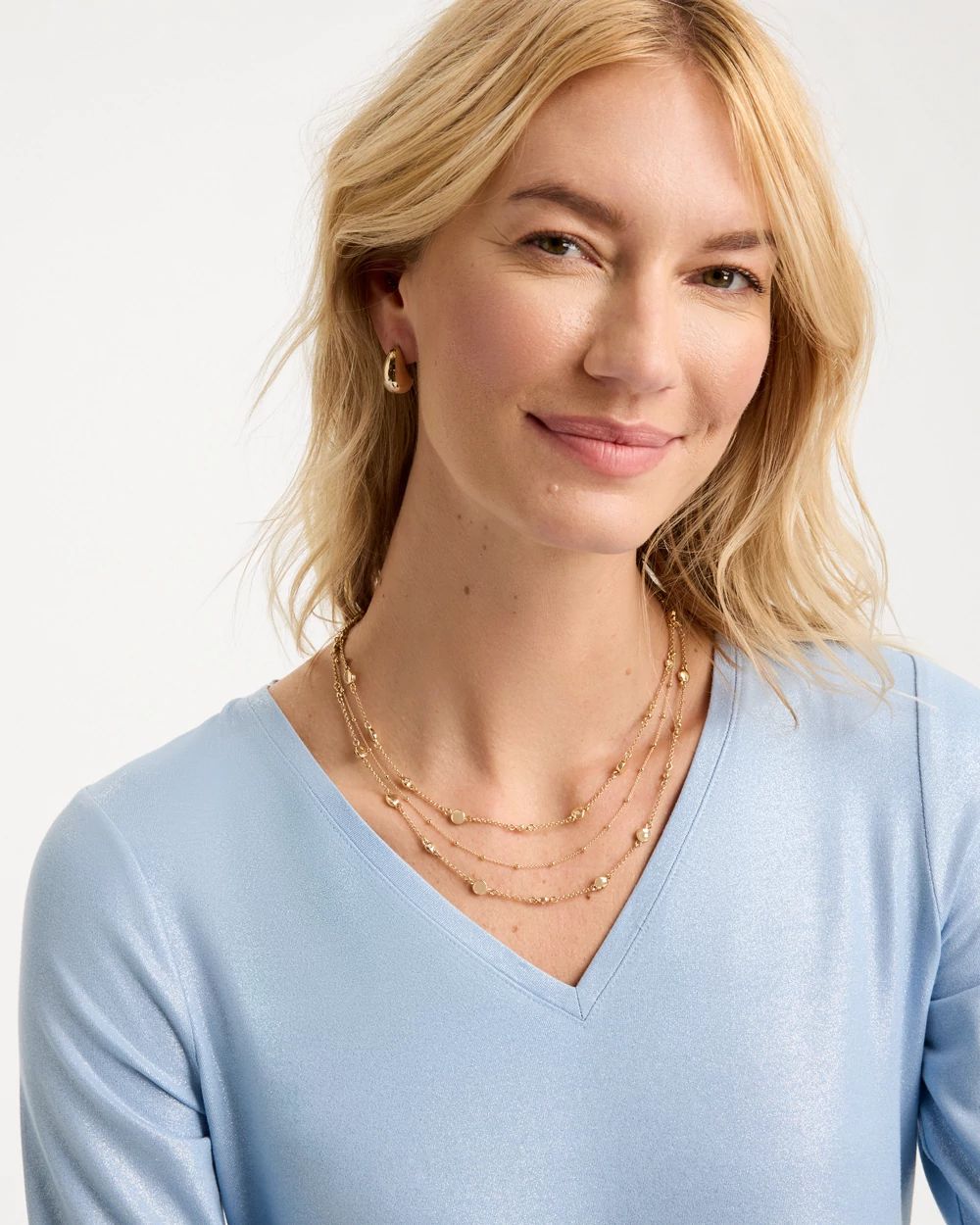 Short Multi-Strand Illusion Necklace click to view larger image.