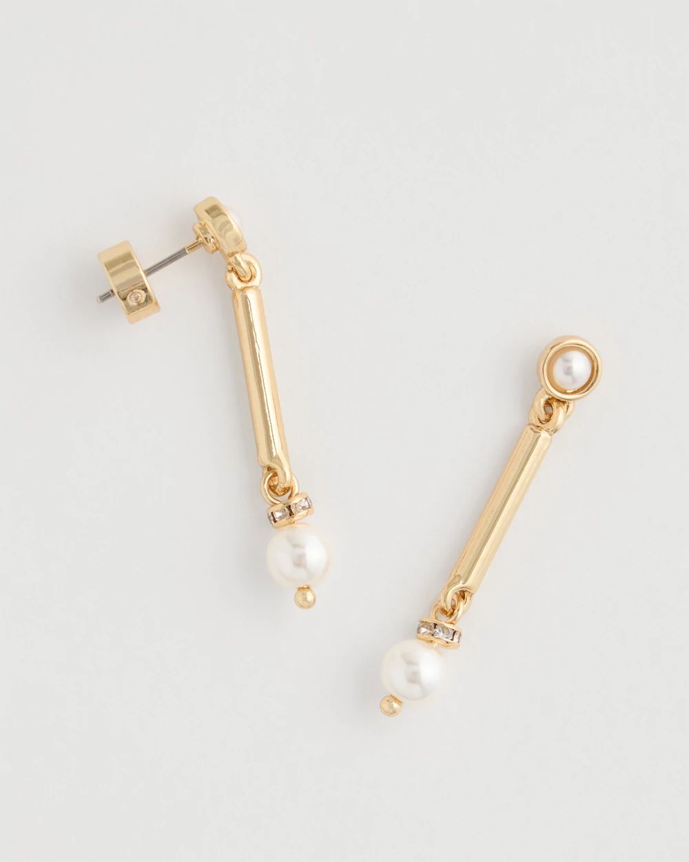 Faux Pearl Drop Earrings click to view larger image.