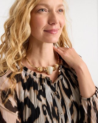 Neutral Stone Collar Necklace click to view larger image.